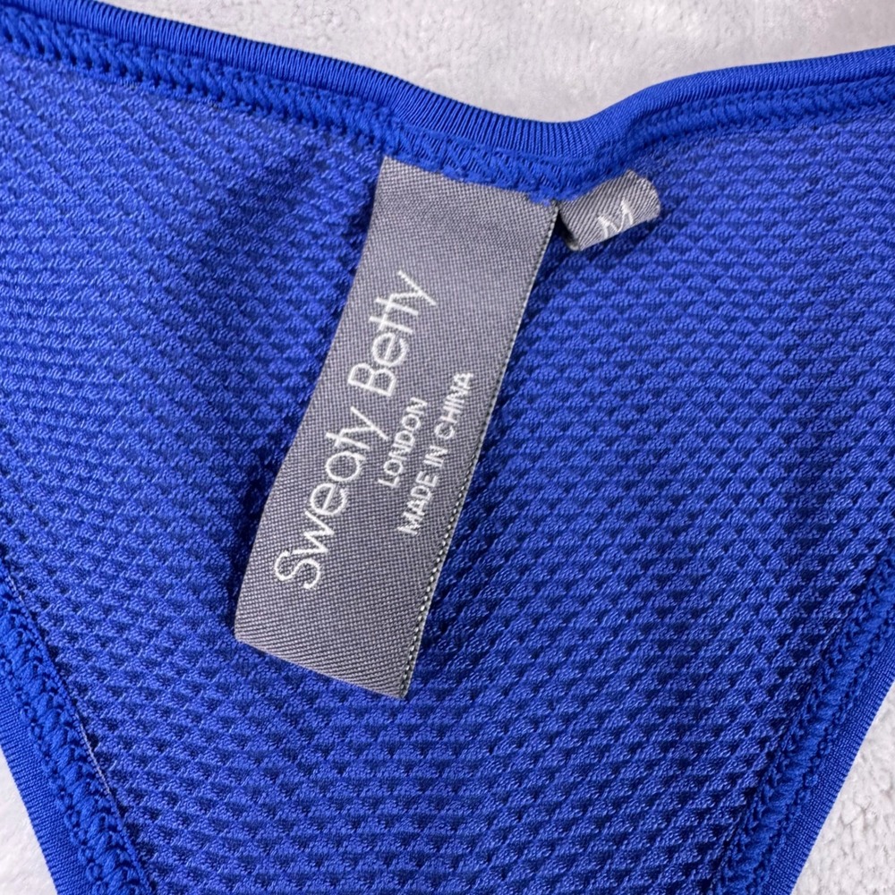 Sweaty Betty Womens Royal Blue Racerback Mesh Panel Workout Tank Top Size M* - Picture 3 of 8